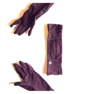 Lulu lemon gloves and head band